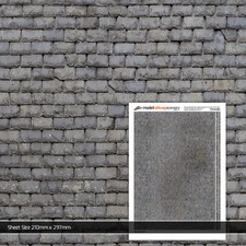5 x SHEETS WEATHERED SLATE ROOF TILES OO GAUGE MODEL RAILWAY BUILDINGS TX014