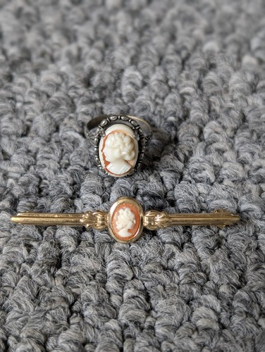 Vintage shell cameo ring - vintage,