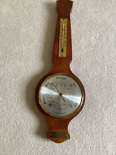 Vintage Brown Wooden British Weathermaster Barometer with Thermometer