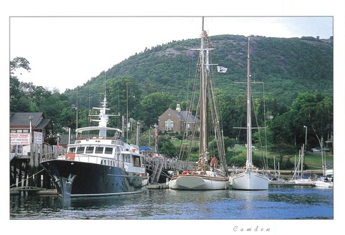 Postcard camden harbor - postcard,