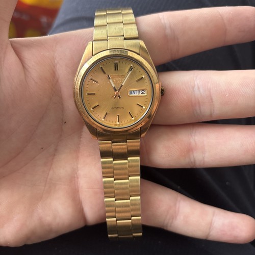 Seiko men gold plated watch - men's,