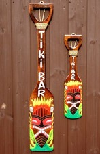 Tiki Bar Sign Oar Decoration Hand Carved Painted Garden Pub Paddle accessories