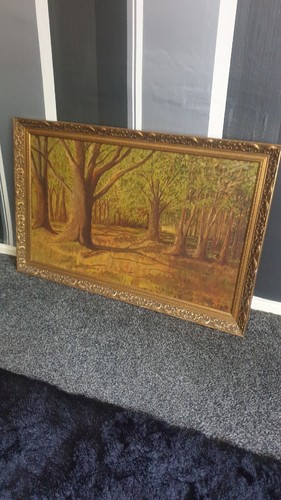 Large framed oil painting - oil,