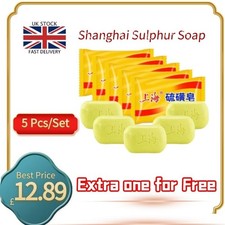5 Pcs + 1 Free Shanghai Sulphur Antifungal Soap Suitable for Sensitive Skin Body