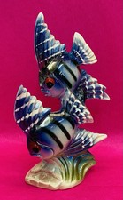 Jema Holland 393 Vintage Ceramic Lustreware Tropical Blue Angel Fish Figurine