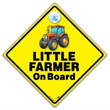 Little Farmer Baby On Board Sign with Tractor Design and Suction Cup Attachment