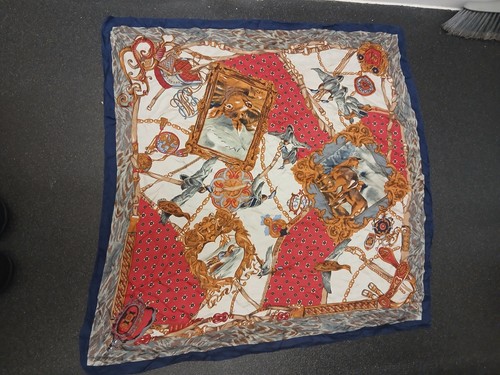 Vintage tie rack silk scarf - vintage,