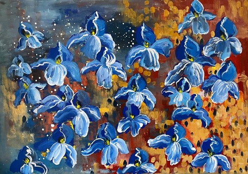 Iris painting original art - iris,