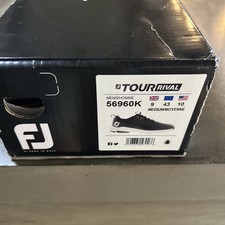 Footjoy Tour Rival Spiked Golf Shoes #56960 Black / White Size UK 9 EUR 43
