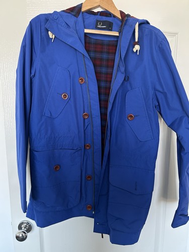 Rare fred perry blue parka - rare,