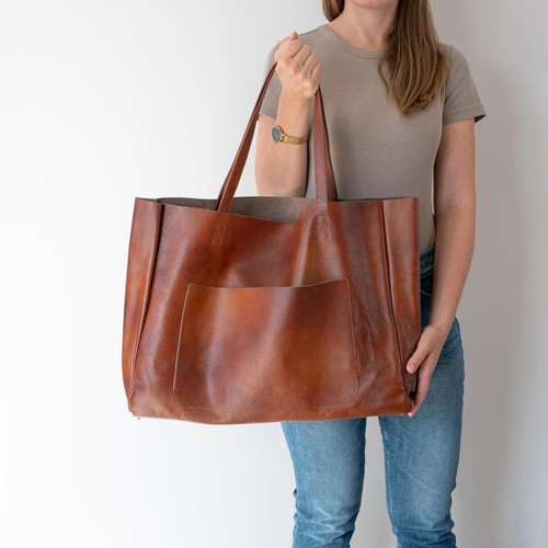 Genuine leather tote bag women - genuine,
