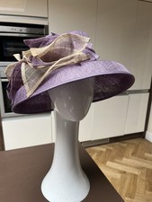 JACQUES VERT MOTHER OF THE BRIDE RACES HAT PURPLE BEIDGE DERBY WEDDING ATTIRE