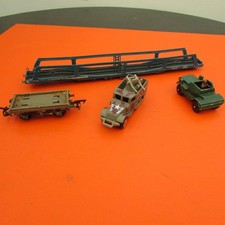 Corgi Juniors Scout Car Unbranded Half Track , wagon and a Lima car transporter