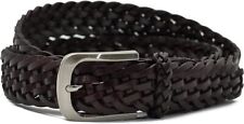 Mens Braided Real Leather Belt
