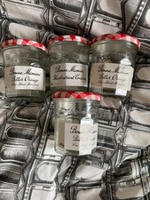 4 Bonne  maman  red gingham lid jam jars 370g used