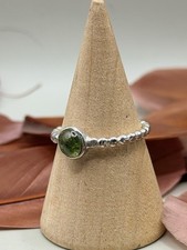 925 STERLING SILVER PERIDOT RING SIZE O