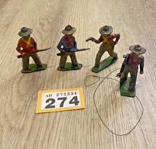 Vintage lead toy cowboys X4