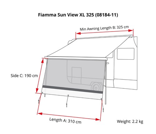 Fiamma sun view 325 front - sun,