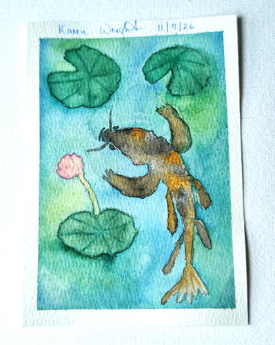 Handmade watercolour postcard - watercolour,