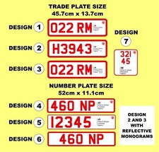Magnetic Trade Plate, Yellow White Vehicle Plate, Red TRADE PLATE  car van signs