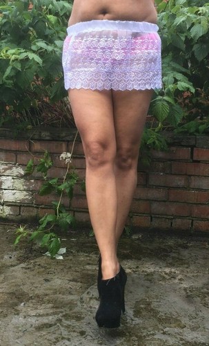 White lace mini skirt - skirt, women's