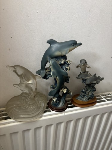 Crystal dolphin figurines - &,