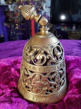 Antique Vintage Large Cast Brass Latin Inscription bell