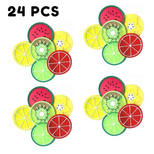 24x fruit slice coasters - 24x,