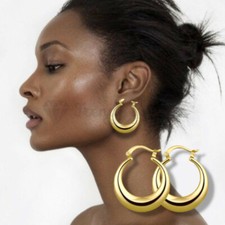 Round Chunky Gold Creole 925