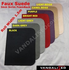 Faux Suede Car Van  Scrim Foam