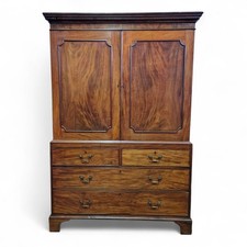 Georgian Mahogany linen press