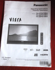 PANASONIC PLASMA TV INSTRUCTION MANUAL VIERA TH37PX70BA TH42PX70BA TH50PX70BA