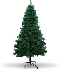7ft Green Artificial Christmas Tree Warm White LED Lights New Xmas