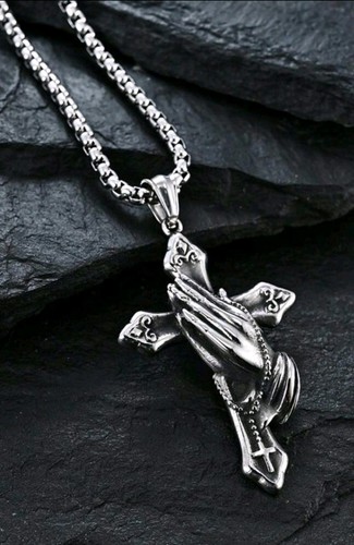 Stainless steel praying hand - stainless,