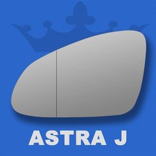 Vauxhall Astra J wing door mirror glass 2009-2015 Left side with Wide Angle