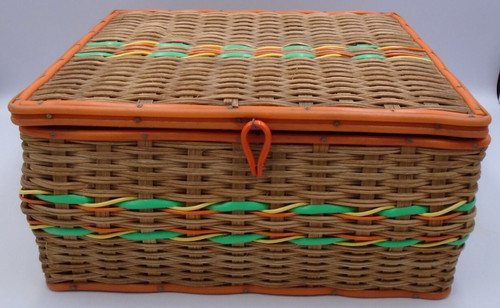 Vintage wicker with coloured - vintage,