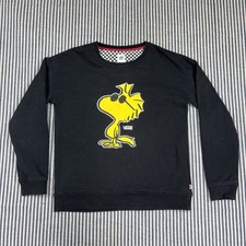 Unisex VANS X PEANUTS Black Jumper - Yellow Woodstock Design UK Size L PtP:21”