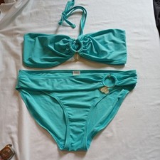 Women's CORAL BAY Turquoise Ajustable Spaghetti Strap Bikini Size 12/14