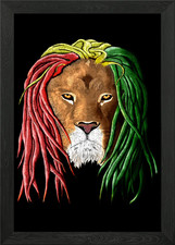 Rastafari Jamaican Lion Framed