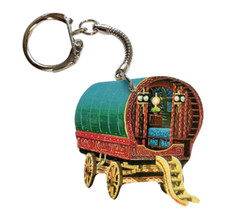 Gypsy caravan keyring bowtop - caravan,