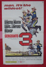SERGEANTS 3 ORIGINAL 1962 US 1 SHEET CINEMA FILM POSTER Frank Sinatra Rat Pack