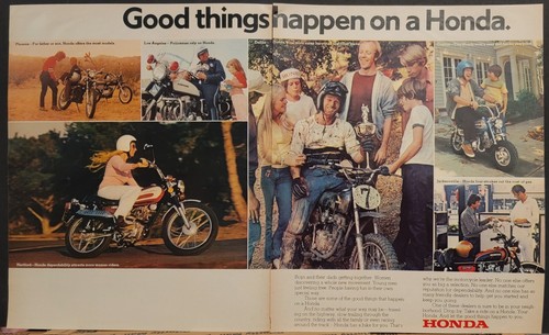 1974 honda motorcycle print - honda,