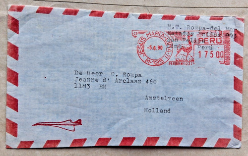 Peru 1990 airmail cover with - cover,