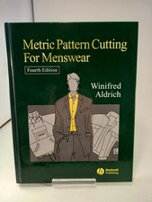 Metric Pattern Cutting for Menswear By Winifred Aldrich Hardback 4th Ed Exc Con