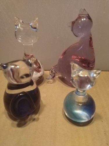 Cat art glass - x, 4