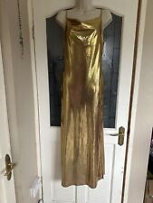 Forever Unique Gold Split Maxi Dress 8