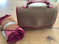 Ness Pink and Green Tweed Bag Grab Handle And Long Strap & Viola Firenze Scarf