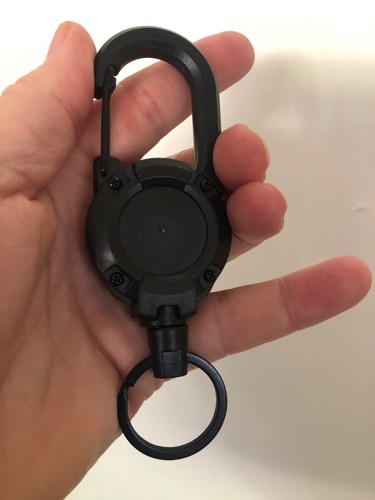 Black retractable keychain - black,
