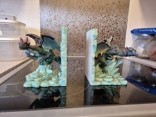 2 x Regency Fine Arts Dragon Shaped Resin Book Ends