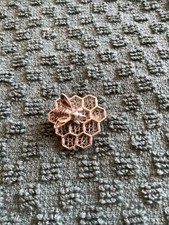 Silver Bee On Honeycomb Brooch